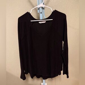 Sonoma Women's Black Long Sleeve V-Neck Top